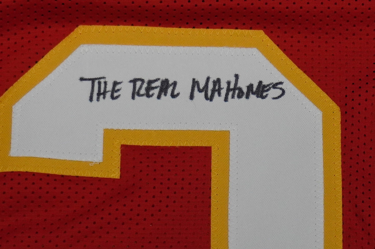 PAT PATRICK MAHOMES SR SIGNED JERSEY KC CHIEFS w/The Real Who'sYourDaddy BAS