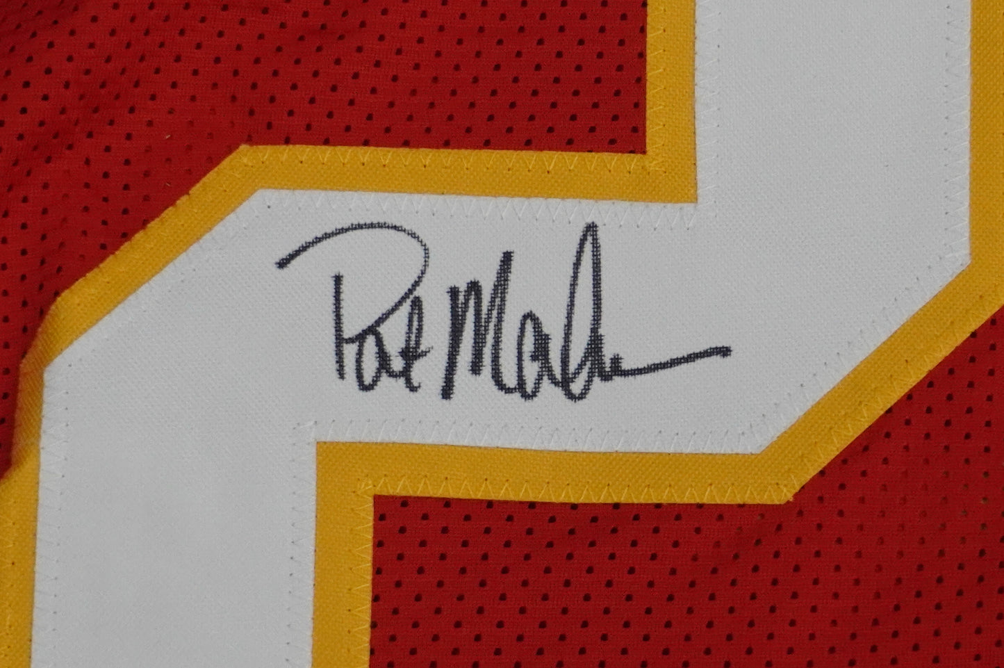 PAT PATRICK MAHOMES SR SIGNED JERSEY KC CHIEFS w/The Real Who'sYourDaddy BAS