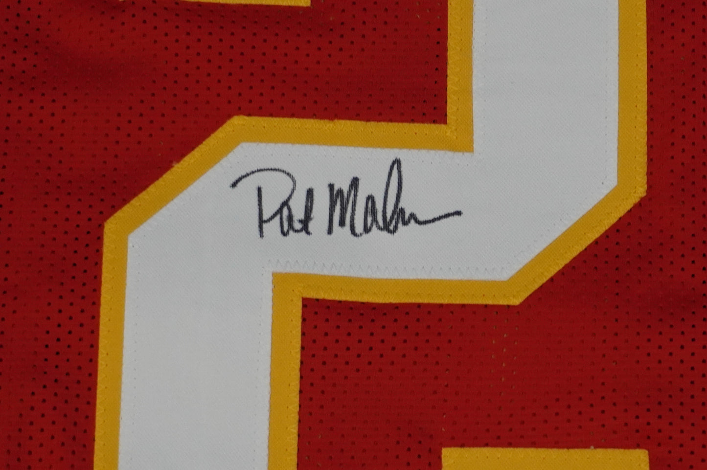 PAT PATRICK MAHOMES SR SIGNED JERSEY KC CHIEFS w/The Real Who'sYourDaddy BAS