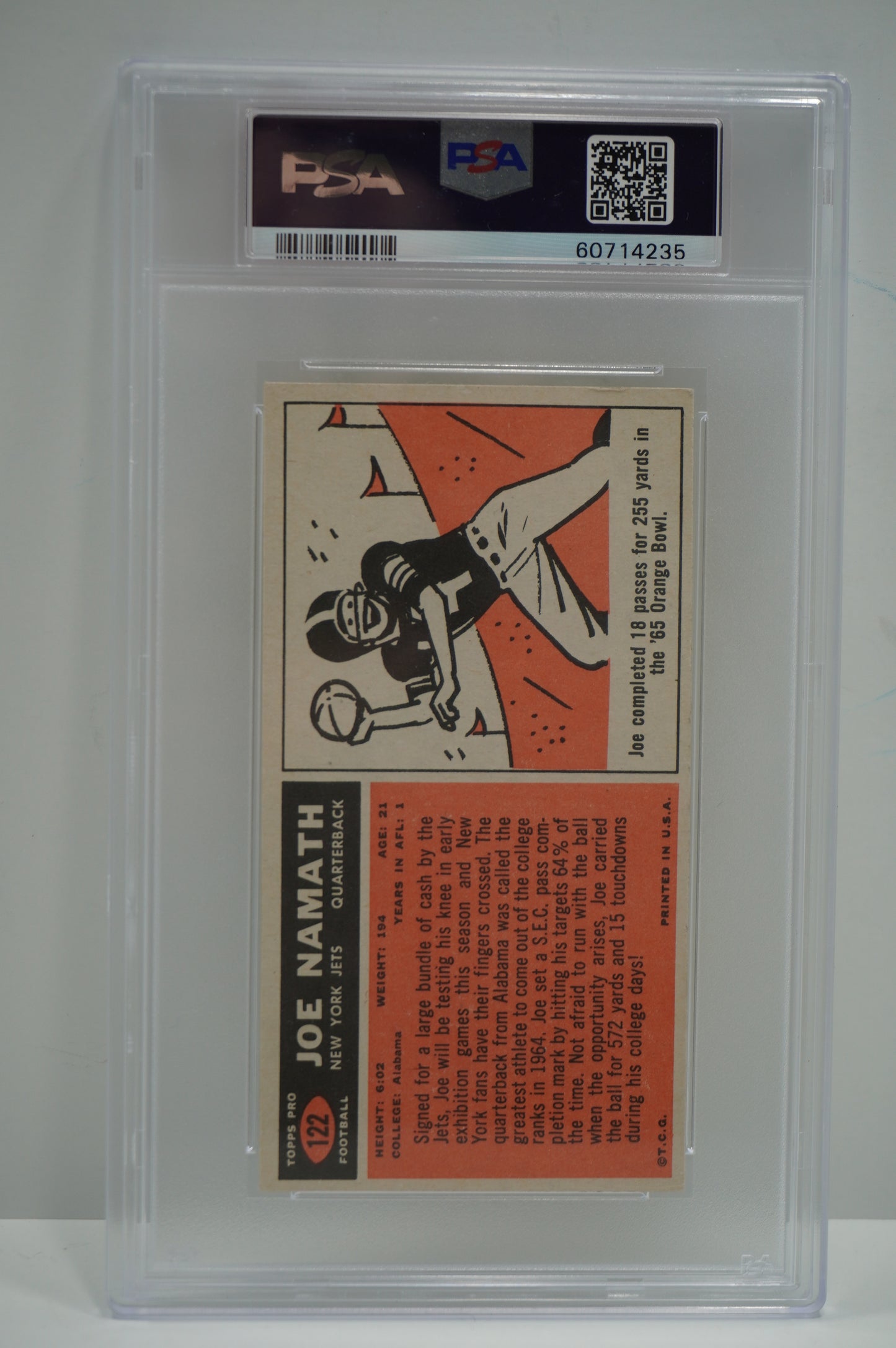 1965 Topps Joe Namath PSA 4