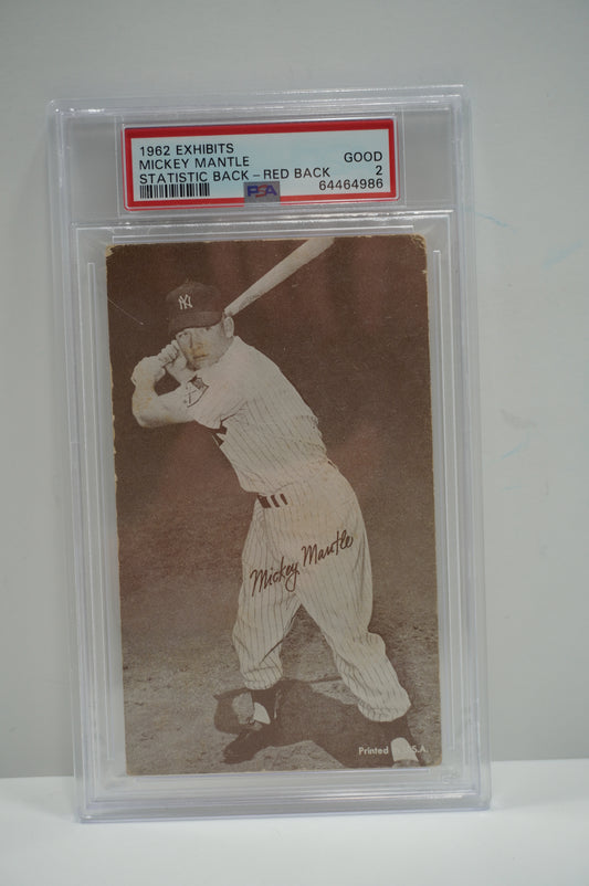 1962 Exhibits Mickey Mantle PSA 2