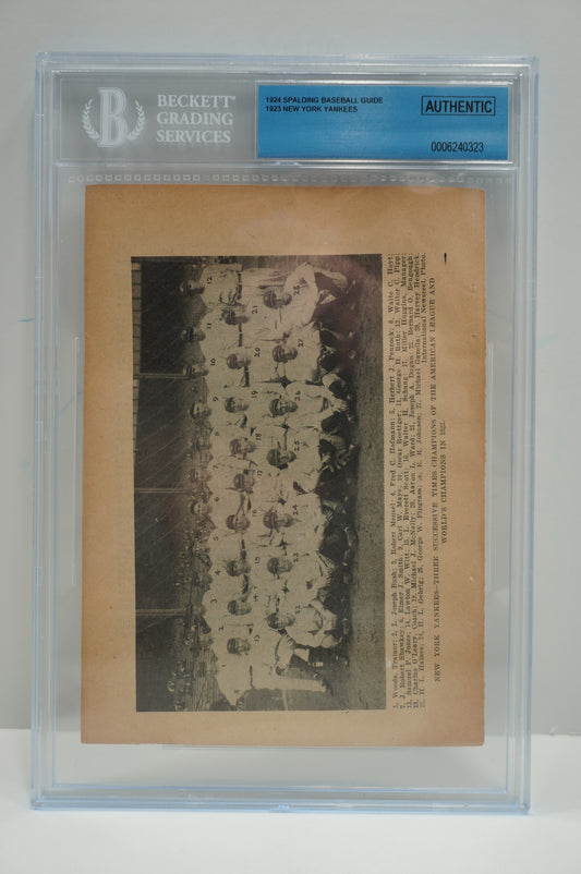 1924 Spalding baseball Yankee's SGC Authentic