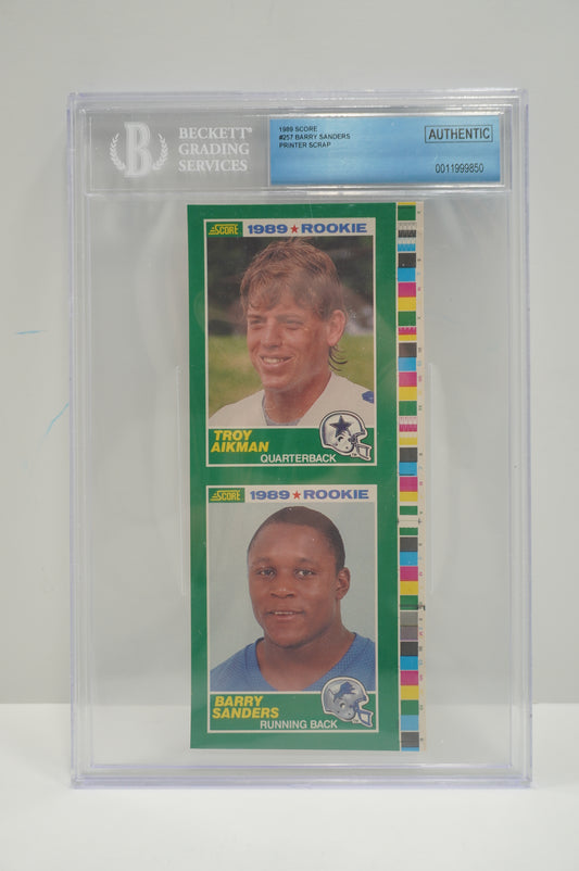 1989 Score Barry Sanders Printer Scrap SGC Authentic