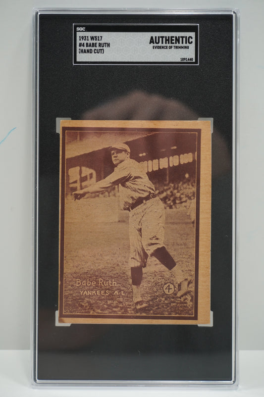 1931 W517 Babe Ruth SGC Authentic