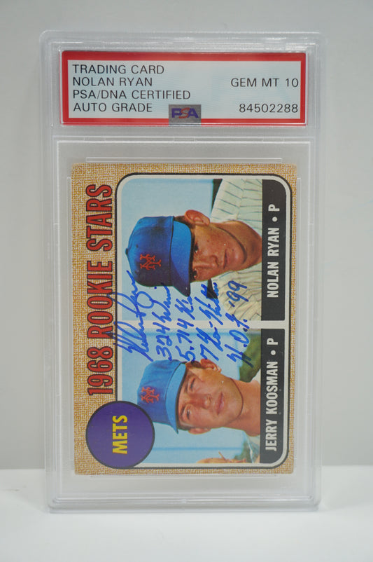 Nolan Ryan 1968 Topps PSA auto 10
