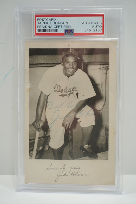 Jackie Robinson Postcard PSA