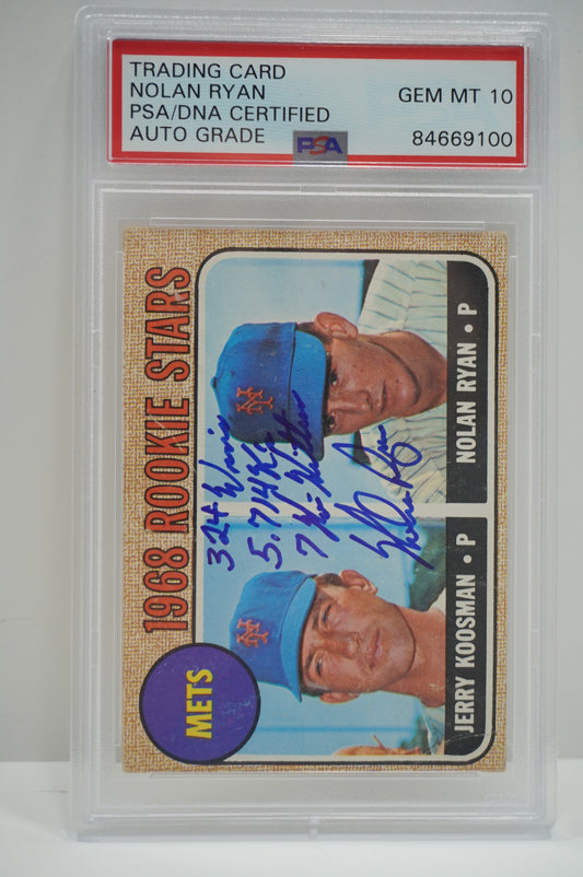 Nolan Ryan 1968 Topps PSA Auto 10
