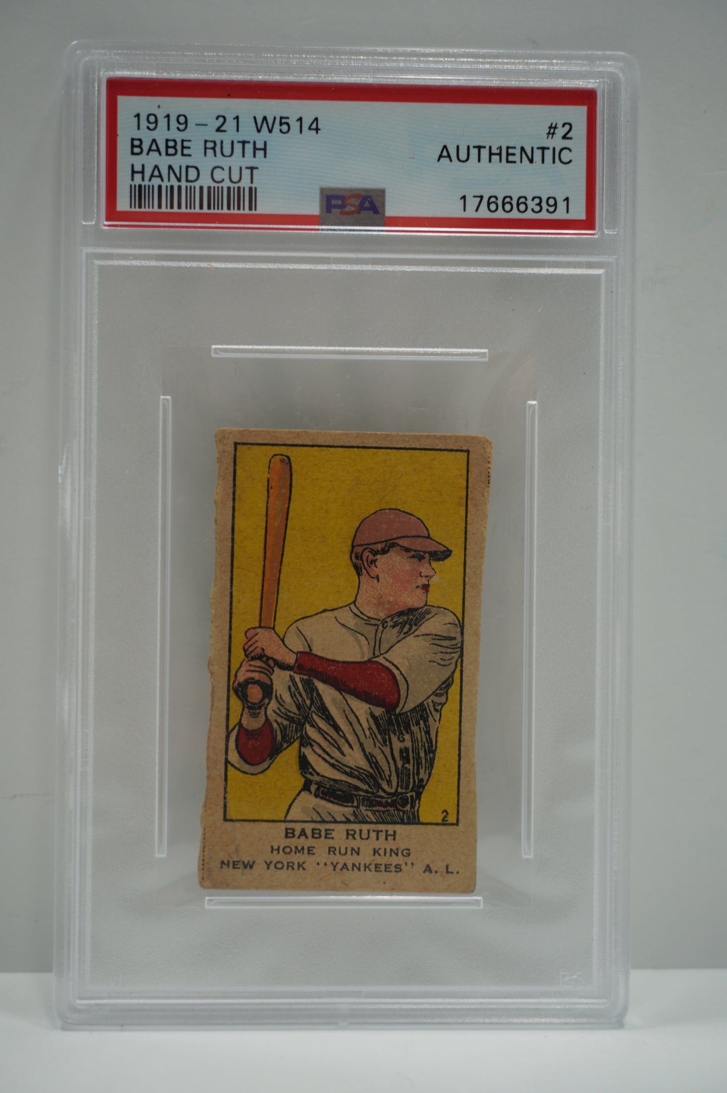 1919-21 W514 BABE RUTH PSA Authentic #2 HAND CUT NEW YORK YANKEES RED SOX
