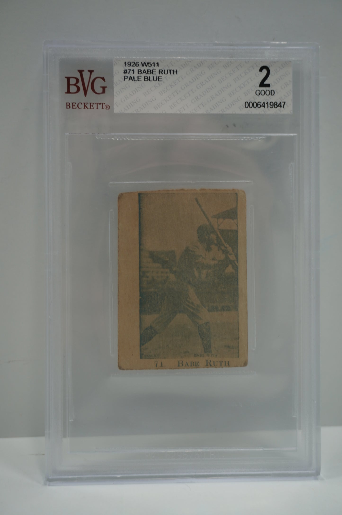 1926 W511 Babe Ruth Pale Blue BVG 2