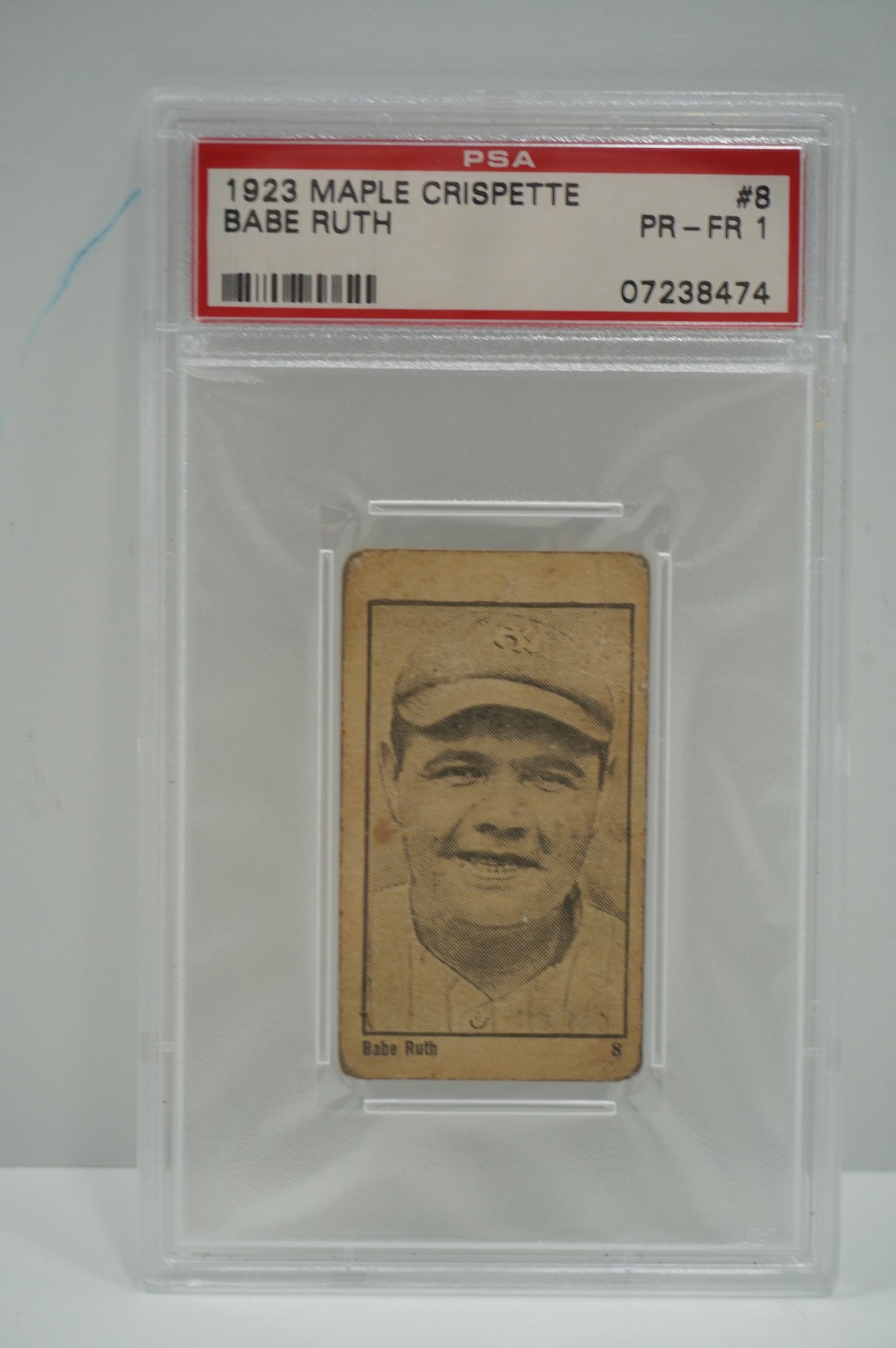 1923 MAPLE CRISPETTE Babe Ruth #8 PSA 1 NEW YORK YANKEES