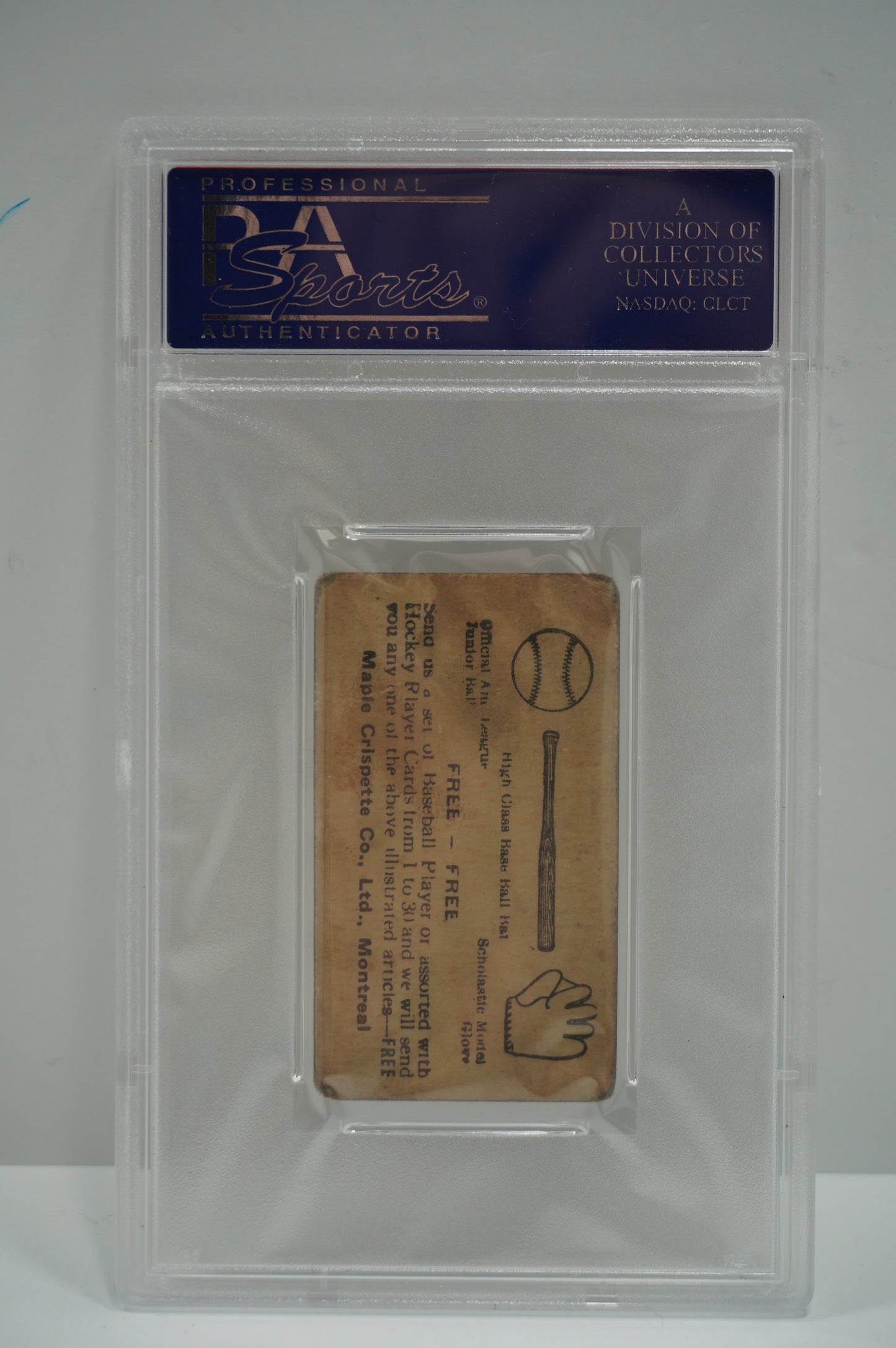1923 MAPLE CRISPETTE Babe Ruth #8 PSA 1 NEW YORK YANKEES