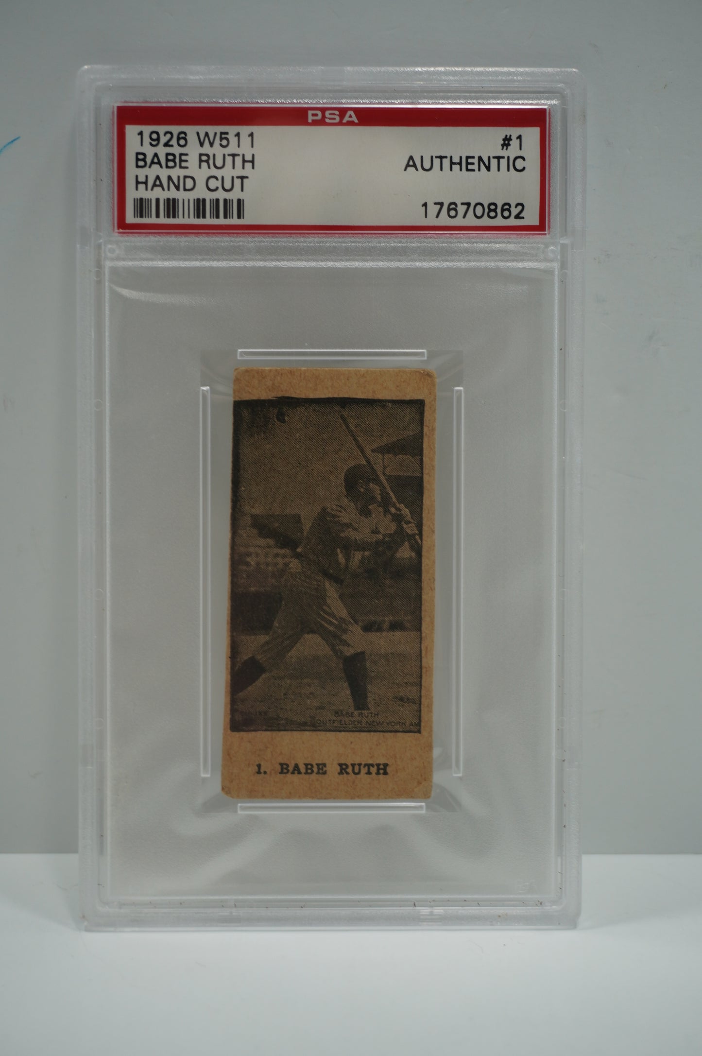 1926 W511 Babe Ruth PSA AUTHENTIC #1 HAND CUT NEW YORK NY YANKEES