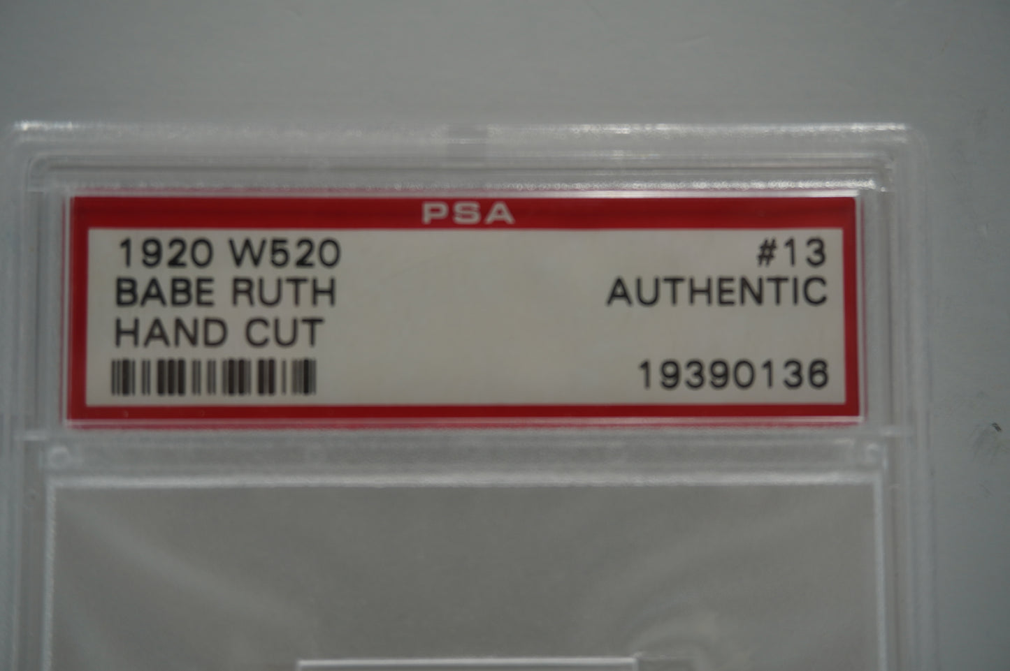 1920 W520 Babe Ruth PSA AUTHENTIC HAND CUT #13 NEW YORK NY YANKEES