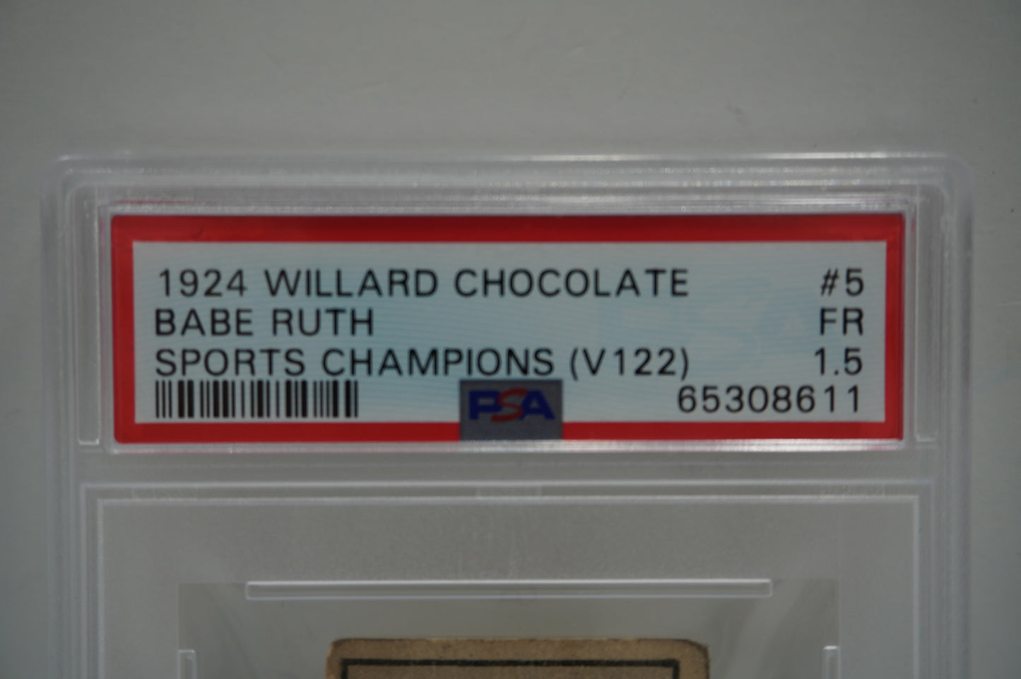 1924 WILLARD CHOCOLATE Babe Ruth SPORTS CHAMPIONS V122 #5 PSA 1.5
