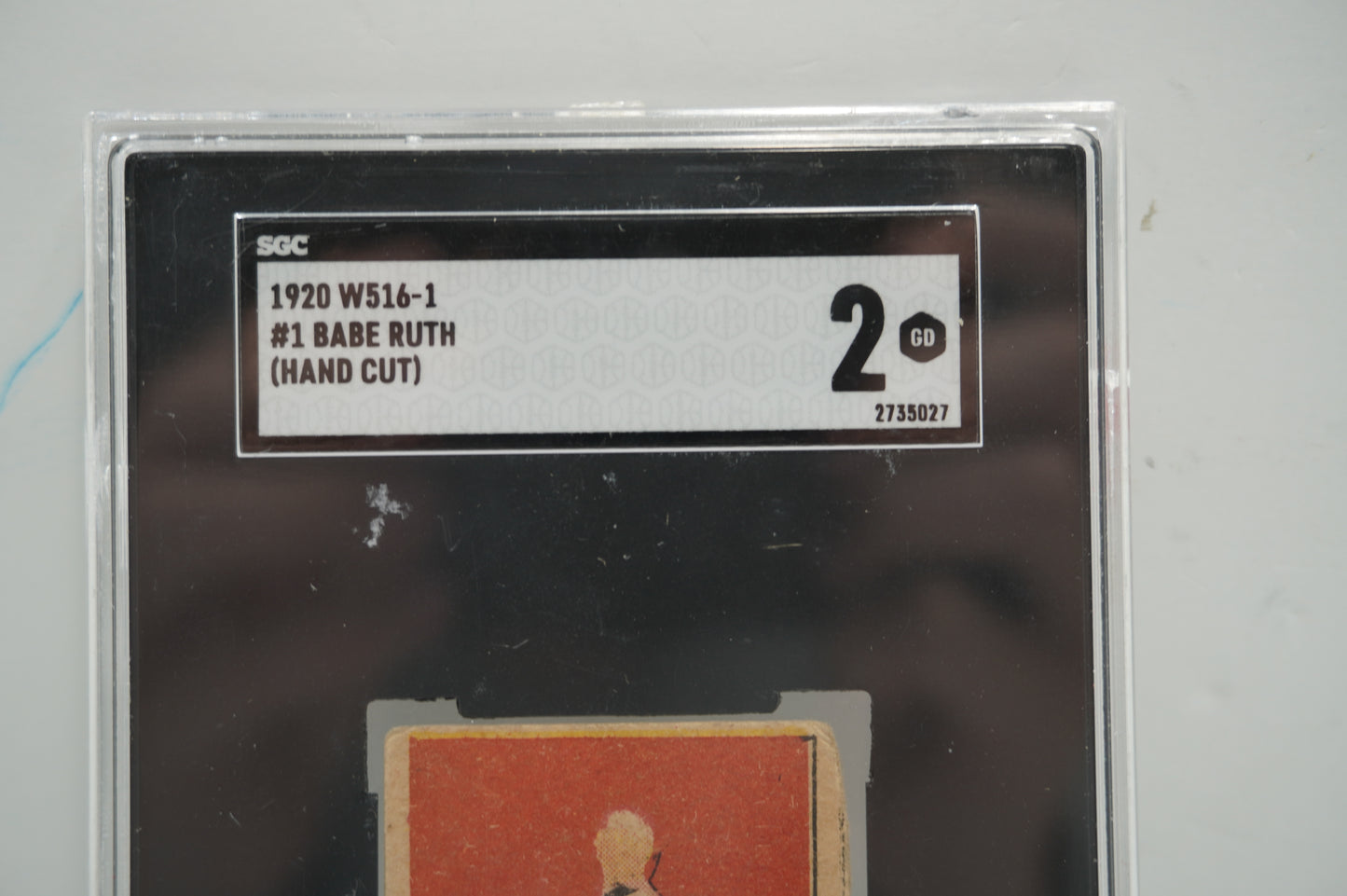 1920 W516-1 Babe Ruth ERROR NO FACE ON FRONT #1 HAND CUT SGC 2 PITCHER