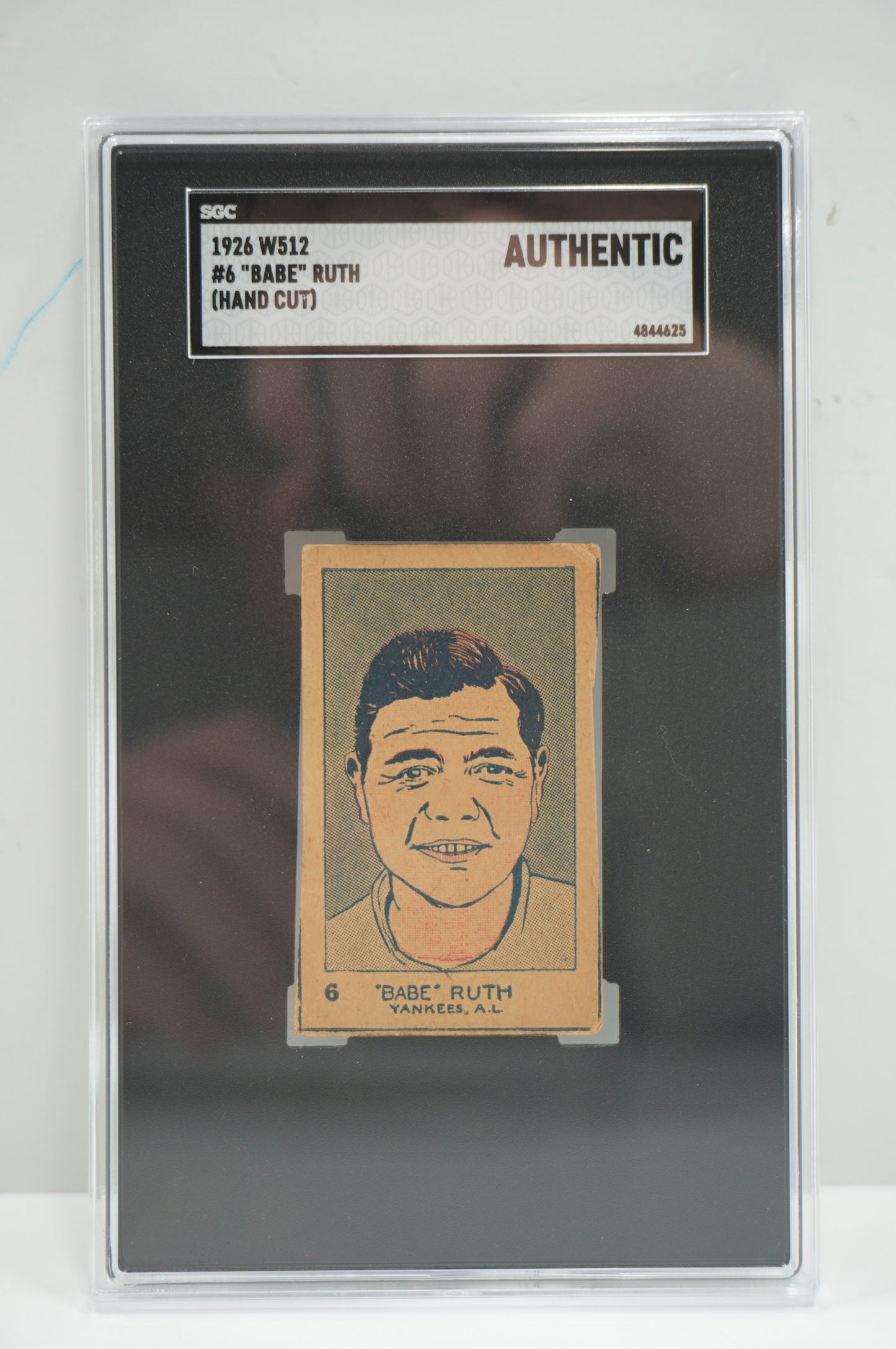 1926 W512 Babe Ruth #6 HAND CUT SGC AUTHENTIC NEW YORK NY YANKEES