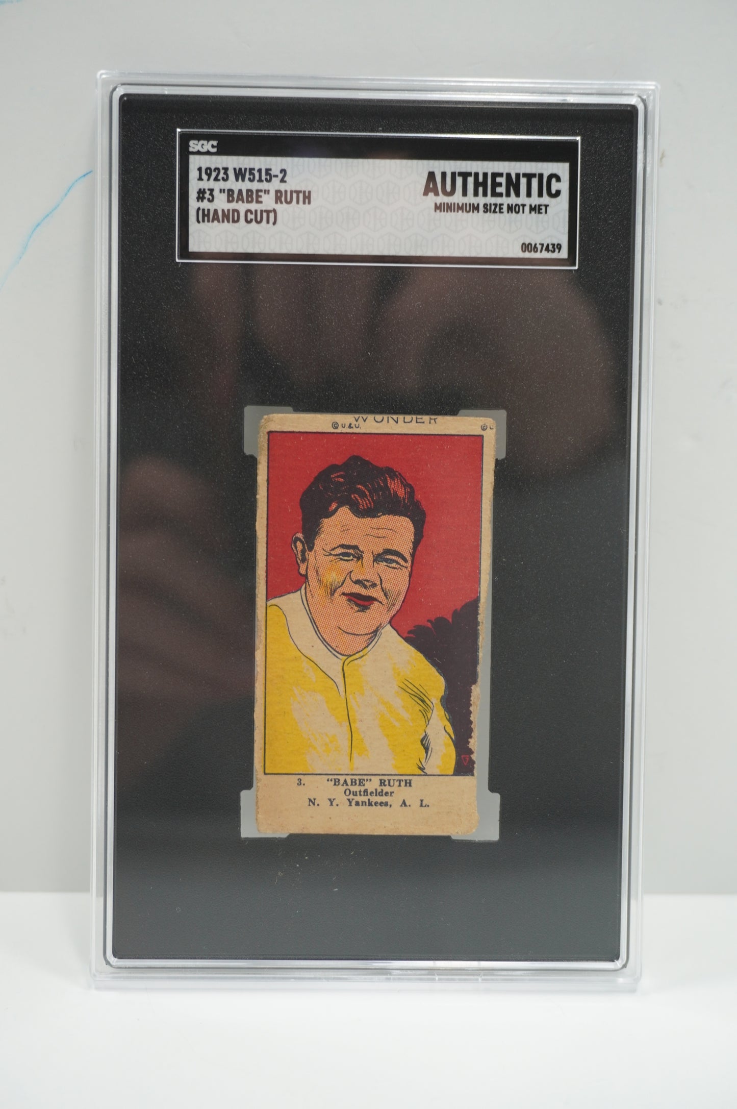 1923 W515-2 Babe Ruth #3 HAND CUT SGC AUTHENTIC NEW YORK NY YANKEES