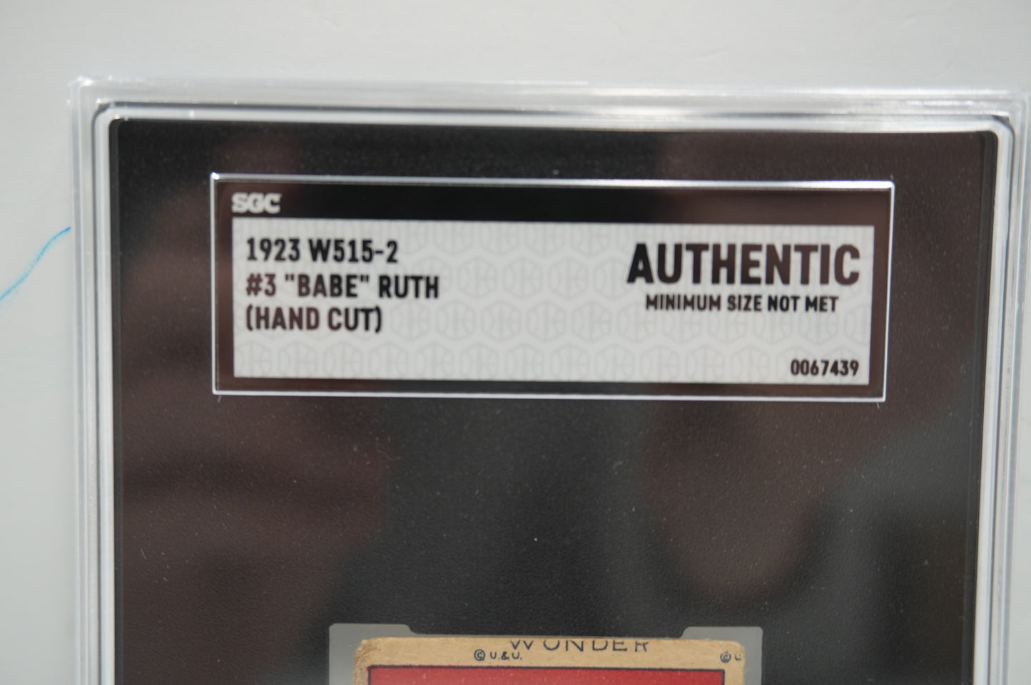 1923 W515-2 Babe Ruth #3 HAND CUT SGC AUTHENTIC NEW YORK NY YANKEES