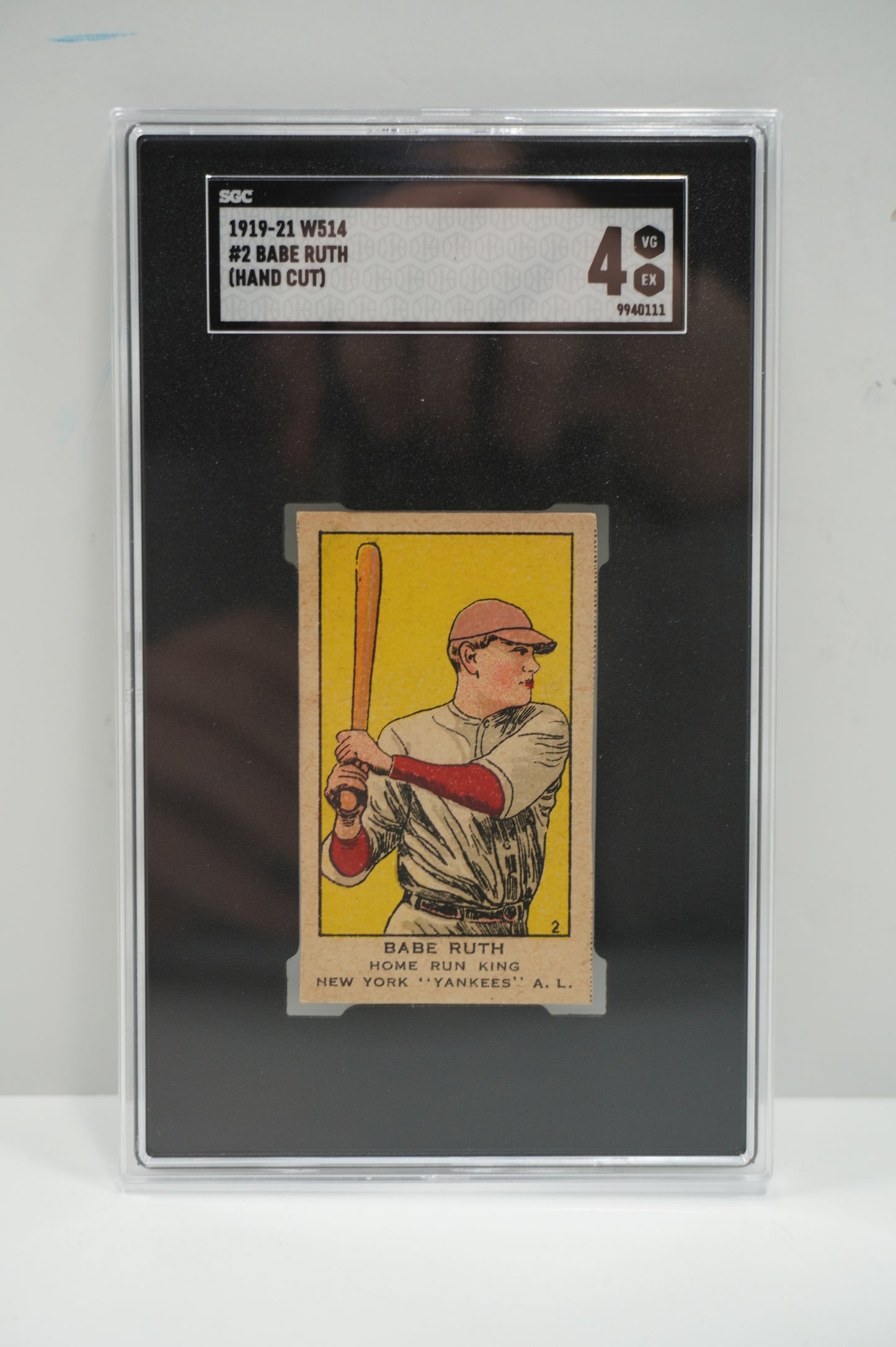 1919-21 W514 Babe Ruth #2 HAND CUT SGC 4 NEW YORK NY YANKEES
