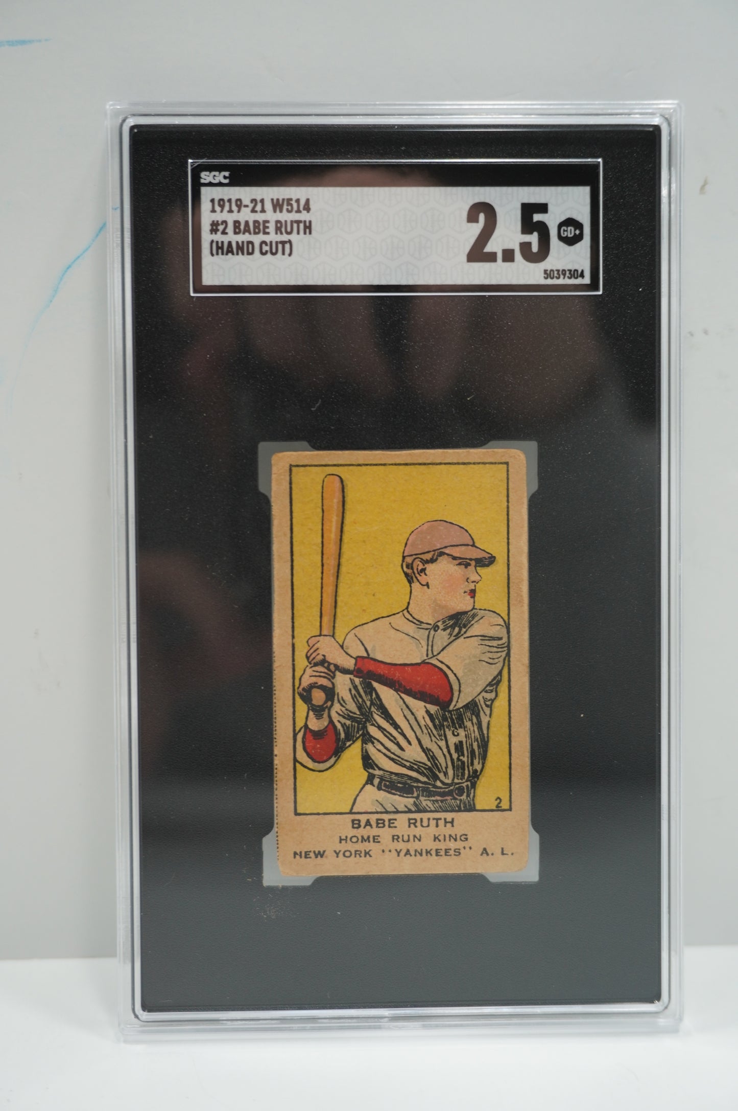 1919-21 W514 Babe Ruth #2 HAND CUT SGC 2.5 NEW YORK NY YANKEES