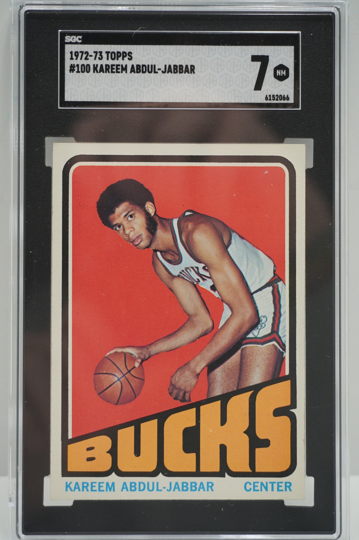 1972 TOPPS Kareem Abdul Jabbar #100 SGC 7 BUCKS and LAKERS