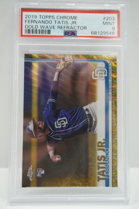 2019 Topps Chrome Fernando Tatis Gold Wave PSA 9