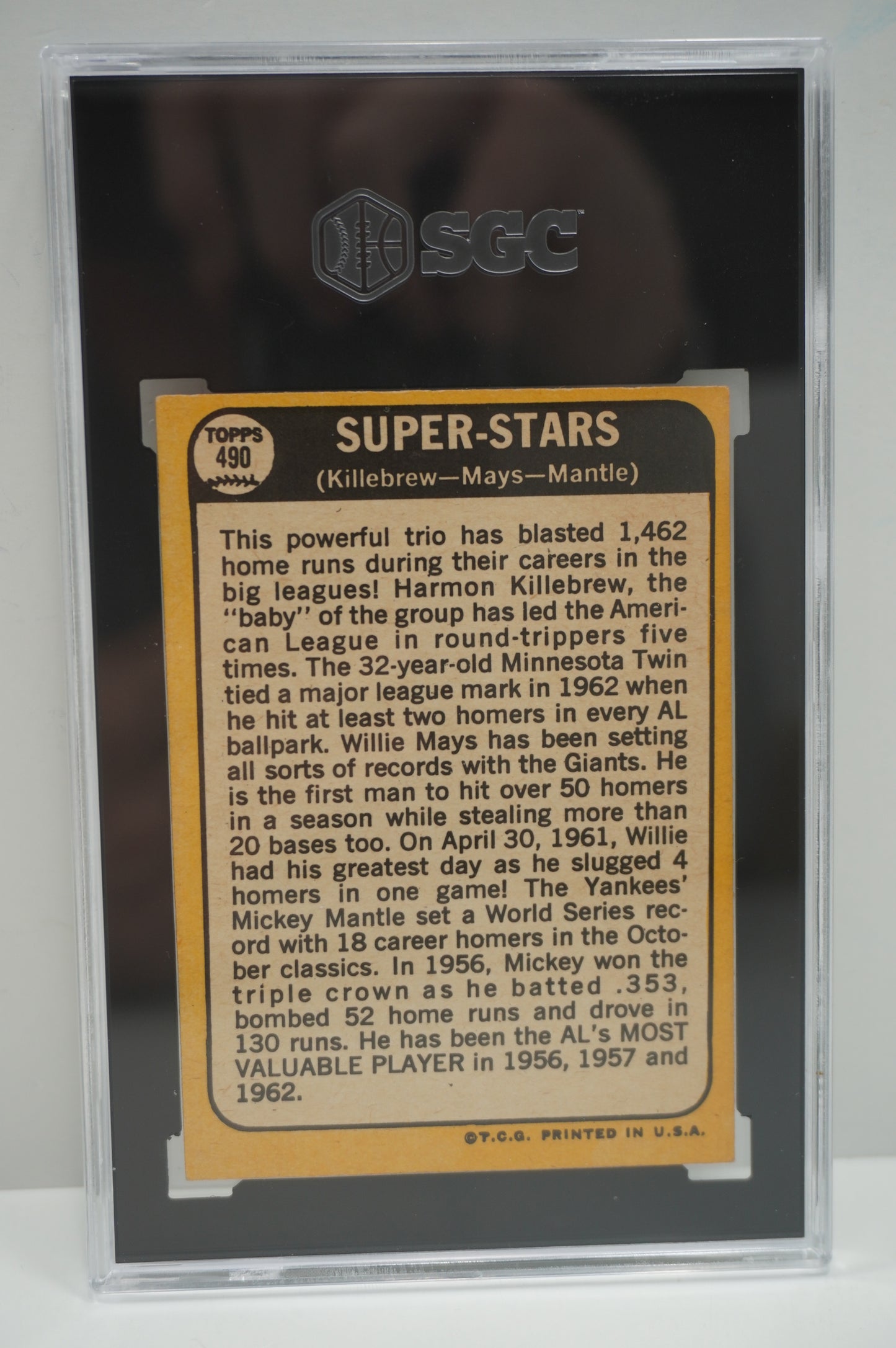 1968 Topps Super Stars #490 KILLEBREW - MAYS - MANTLE SGC 6