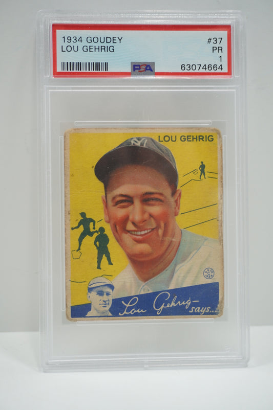 1934 GOUDEY Lou Gehrig #37 PSA 1 NEW YORK NY YANKEES