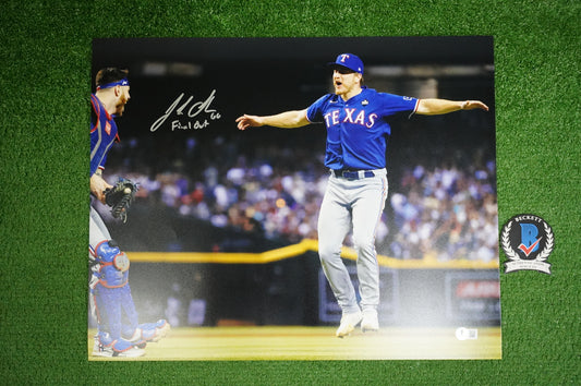 JOSH SBORZ TEXAS RANGERS SIGNED HORIZONTAL 16x20 PHOTO w/FinalOut INSC BAS