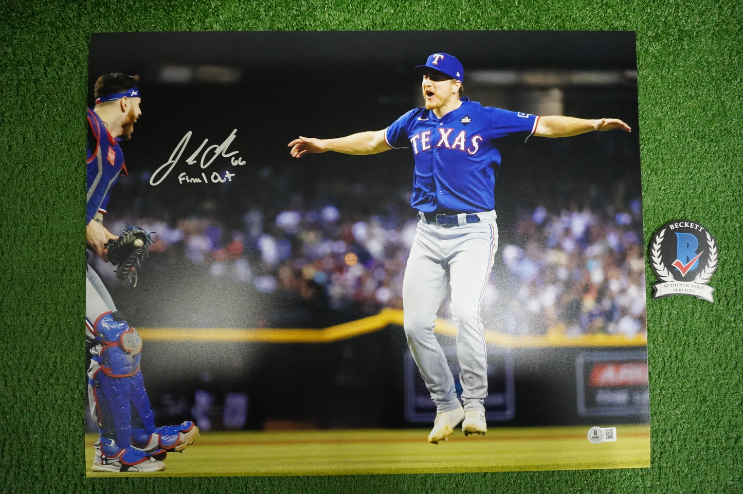 JOSH SBORZ TEXAS RANGERS SIGNED HORIZONTAL 16x20 PHOTO w/FinalOut INSC BAS