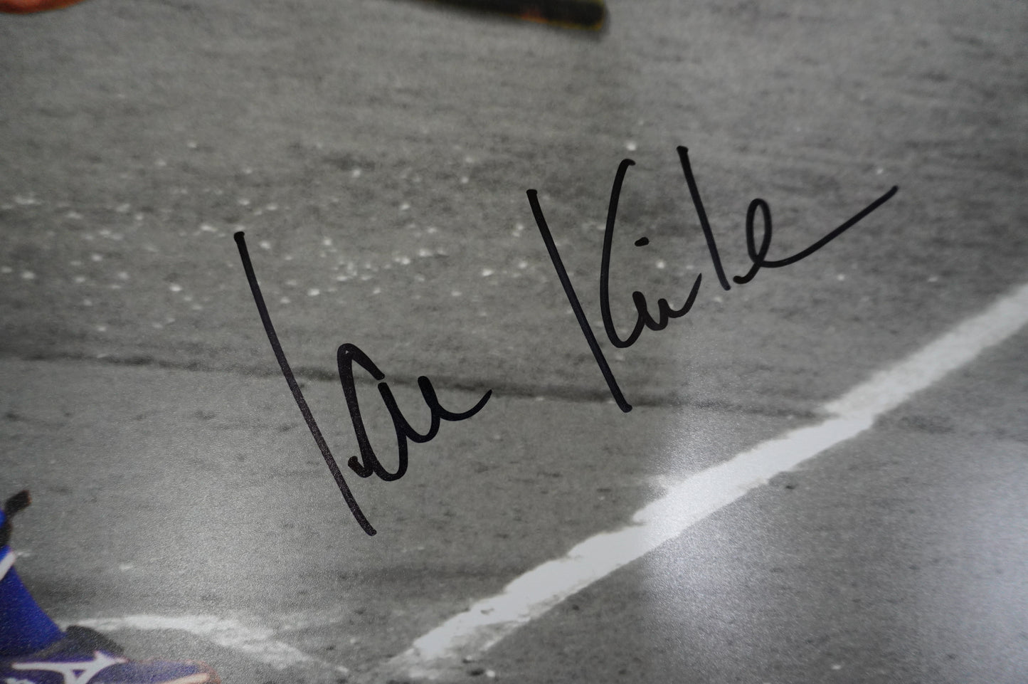 IAN KINSLER TEXAS RANGERS SIGNED 16x20 BATTING PHOTO BAS COA