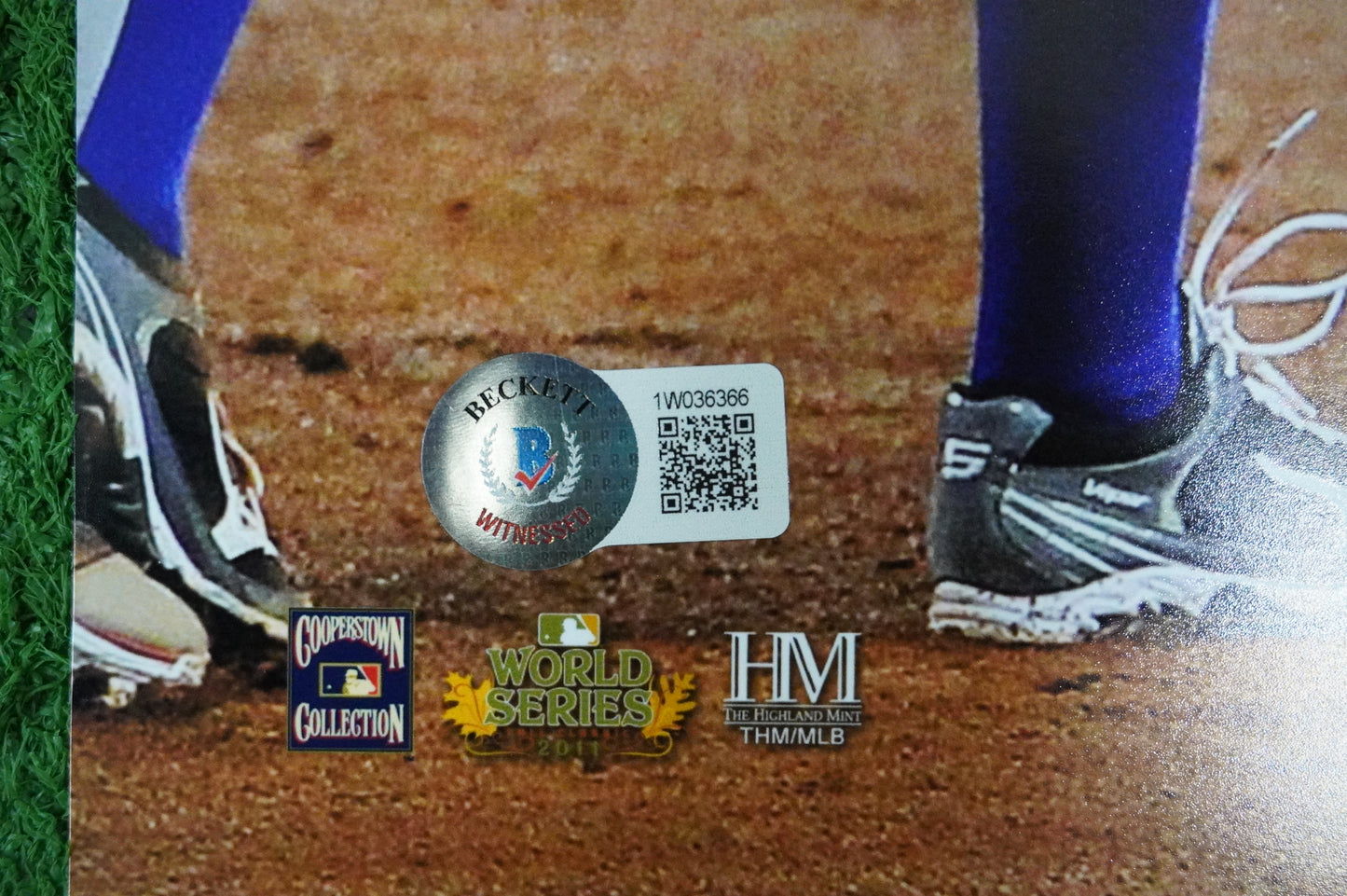 JOSH HAMILTON & MICHAEL YOUNG & IAN KINSLER TEXAS RANGERS SIGNED 16x20 BAS