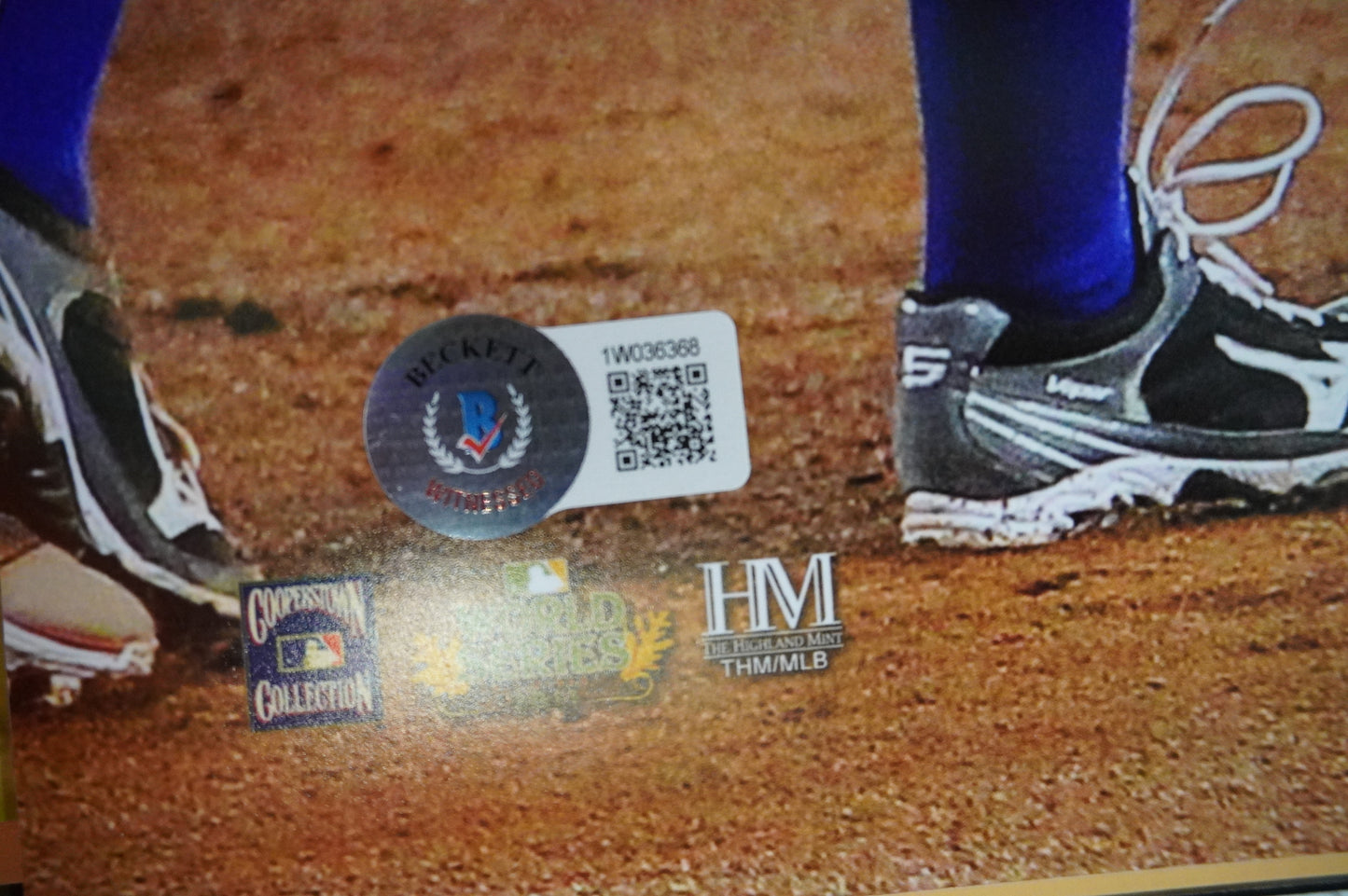 JOSH HAMILTON & MICHAEL YOUNG & IAN KINSLER TEXAS RANGERS SIGNED 16x20 BAS