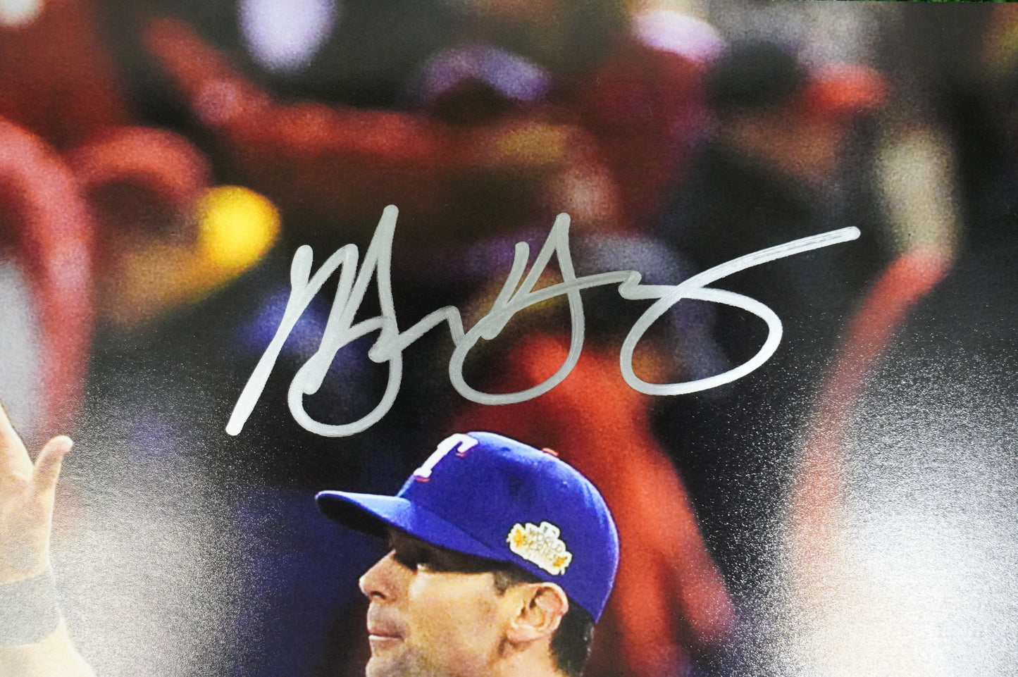 JOSH HAMILTON & MICHAEL YOUNG & IAN KINSLER TEXAS RANGERS SIGNED 16x20 BAS