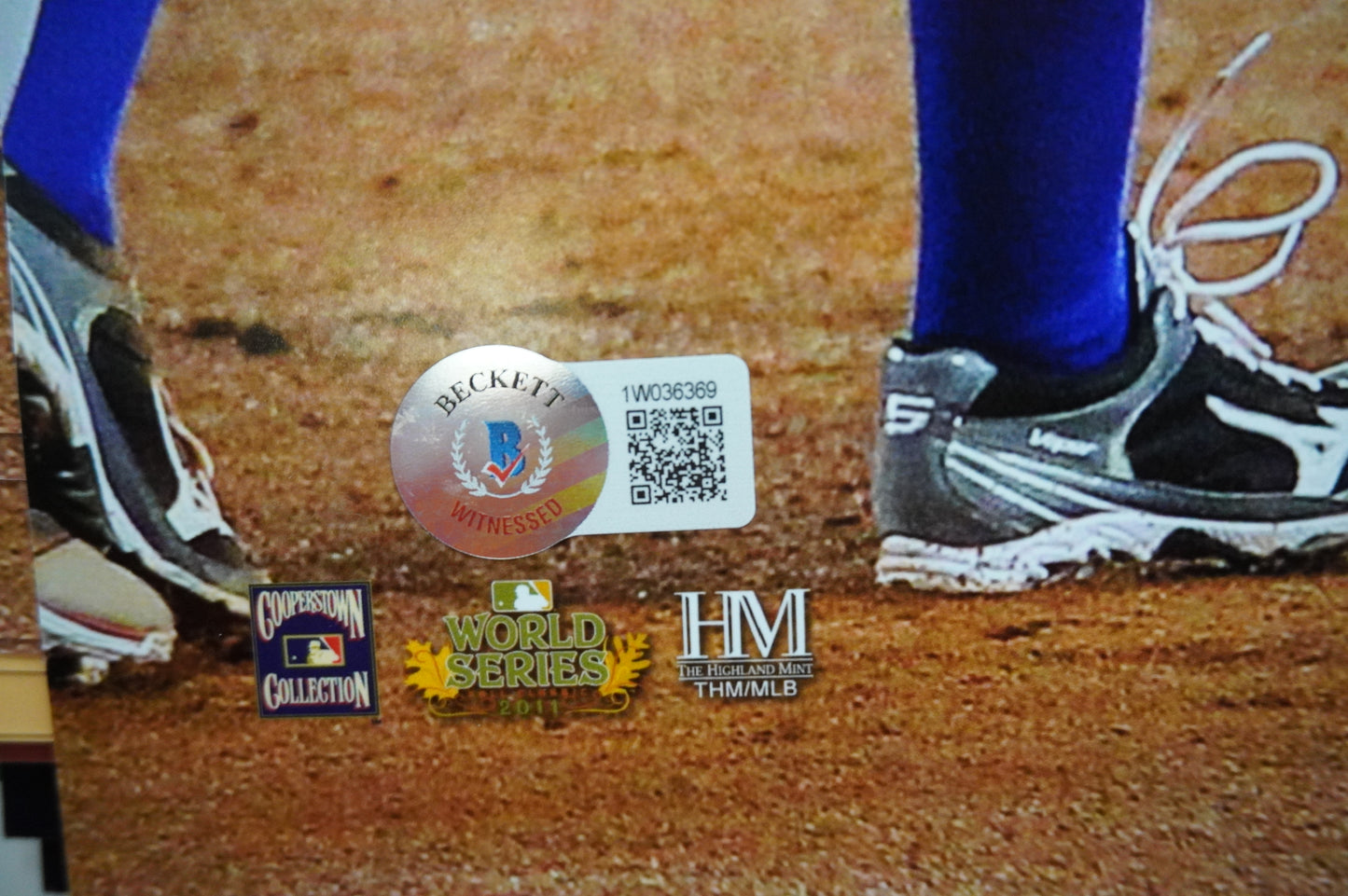 JOSH HAMILTON & MICHAEL YOUNG & IAN KINSLER TEXAS RANGERS SIGNED 16x20 BAS