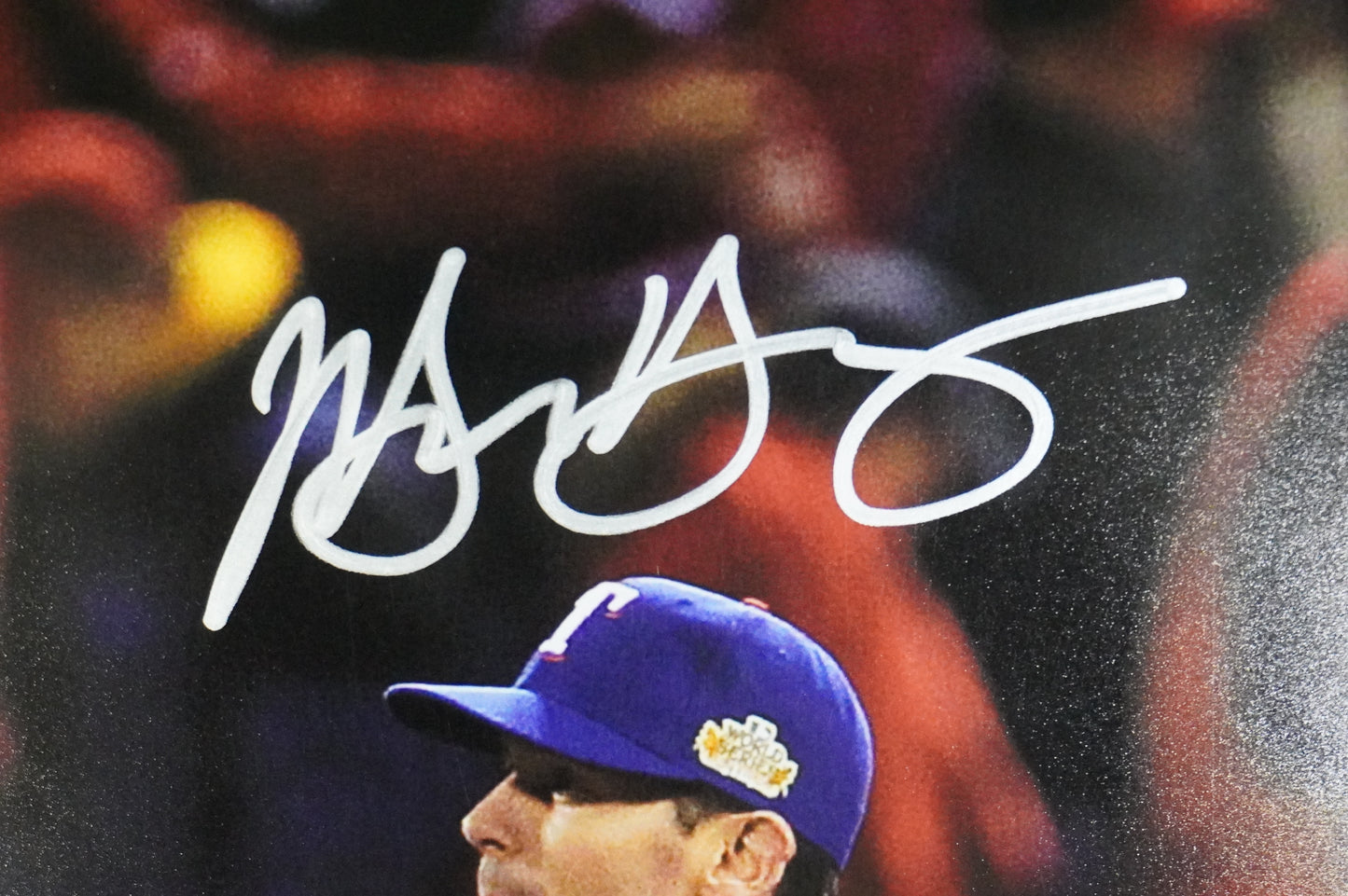 JOSH HAMILTON & MICHAEL YOUNG & IAN KINSLER TEXAS RANGERS SIGNED 16x20 BAS