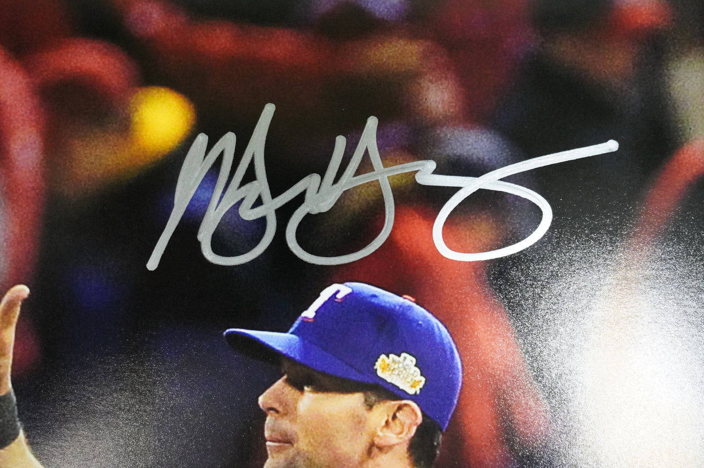 JOSH HAMILTON & MICHAEL YOUNG & IAN KINSLER TEXAS RANGERS SIGNED 16x20 BAS