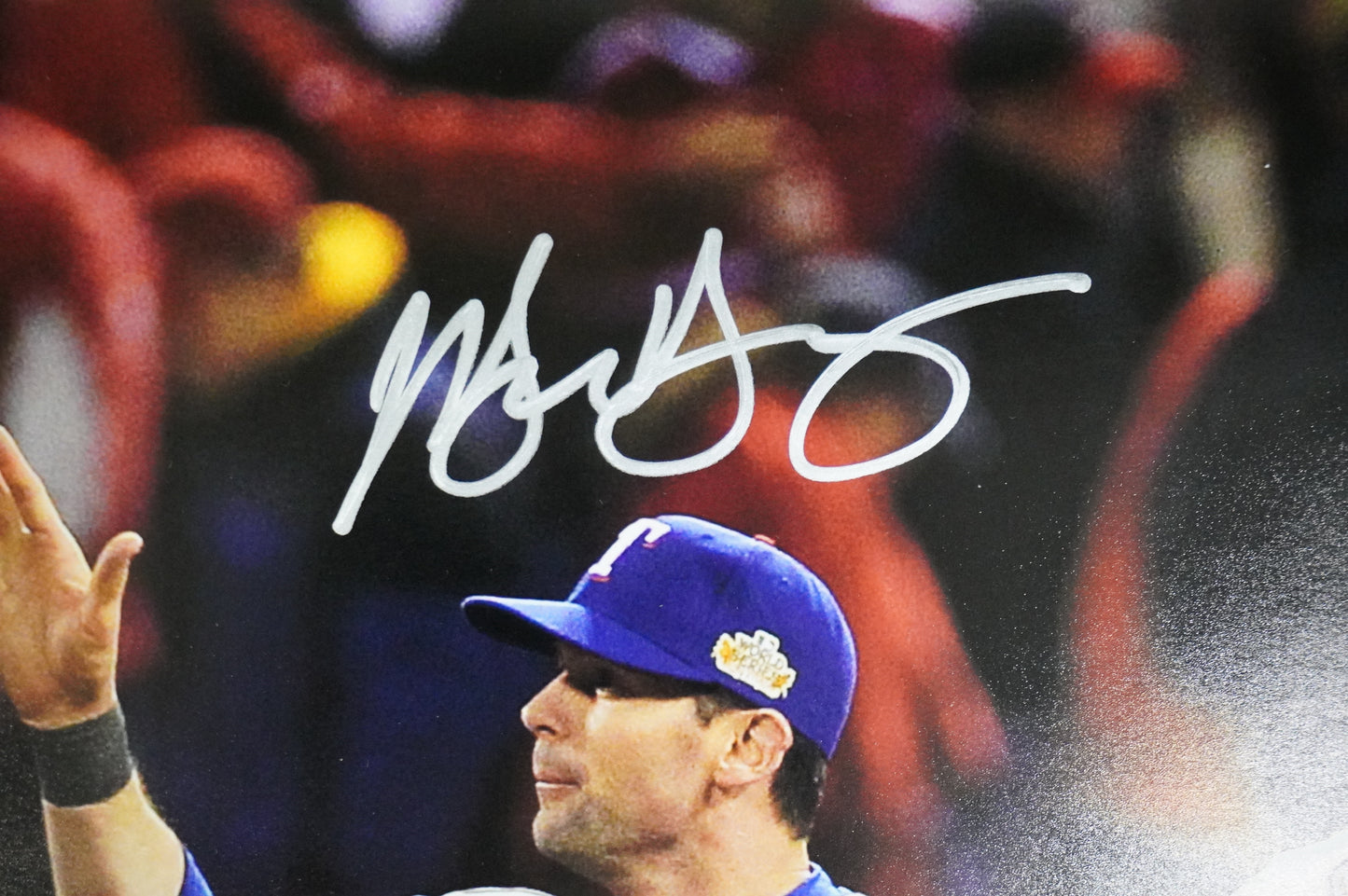 JOSH HAMILTON & MICHAEL YOUNG & IAN KINSLER TEXAS RANGERS SIGNED 16x20 BAS