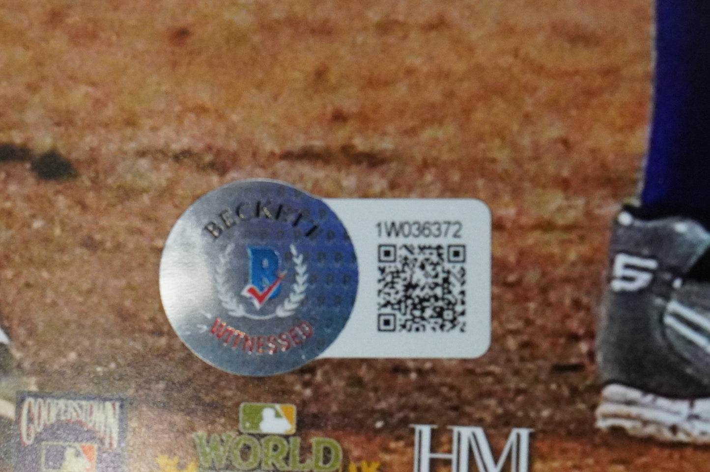 JOSH HAMILTON & MICHAEL YOUNG & IAN KINSLER TEXAS RANGERS SIGNED 16x20 BAS