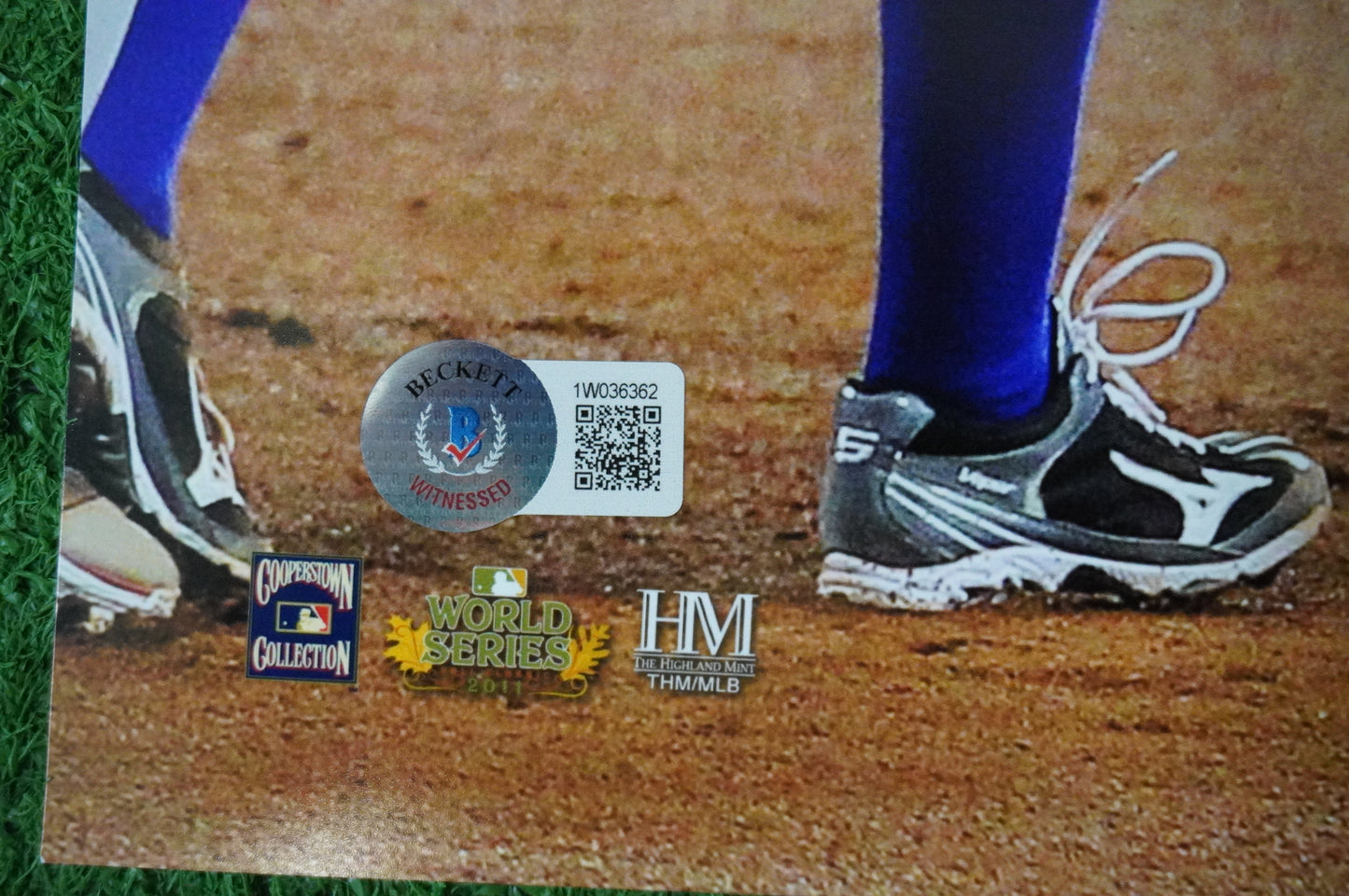 JOSH HAMILTON & MICHAEL YOUNG & IAN KINSLER TEXAS RANGERS SIGNED 16x20 BAS