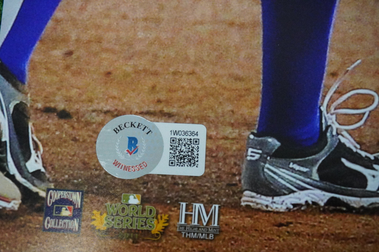 JOSH HAMILTON & MICHAEL YOUNG & IAN KINSLER TEXAS RANGERS SIGNED 16x20 BAS