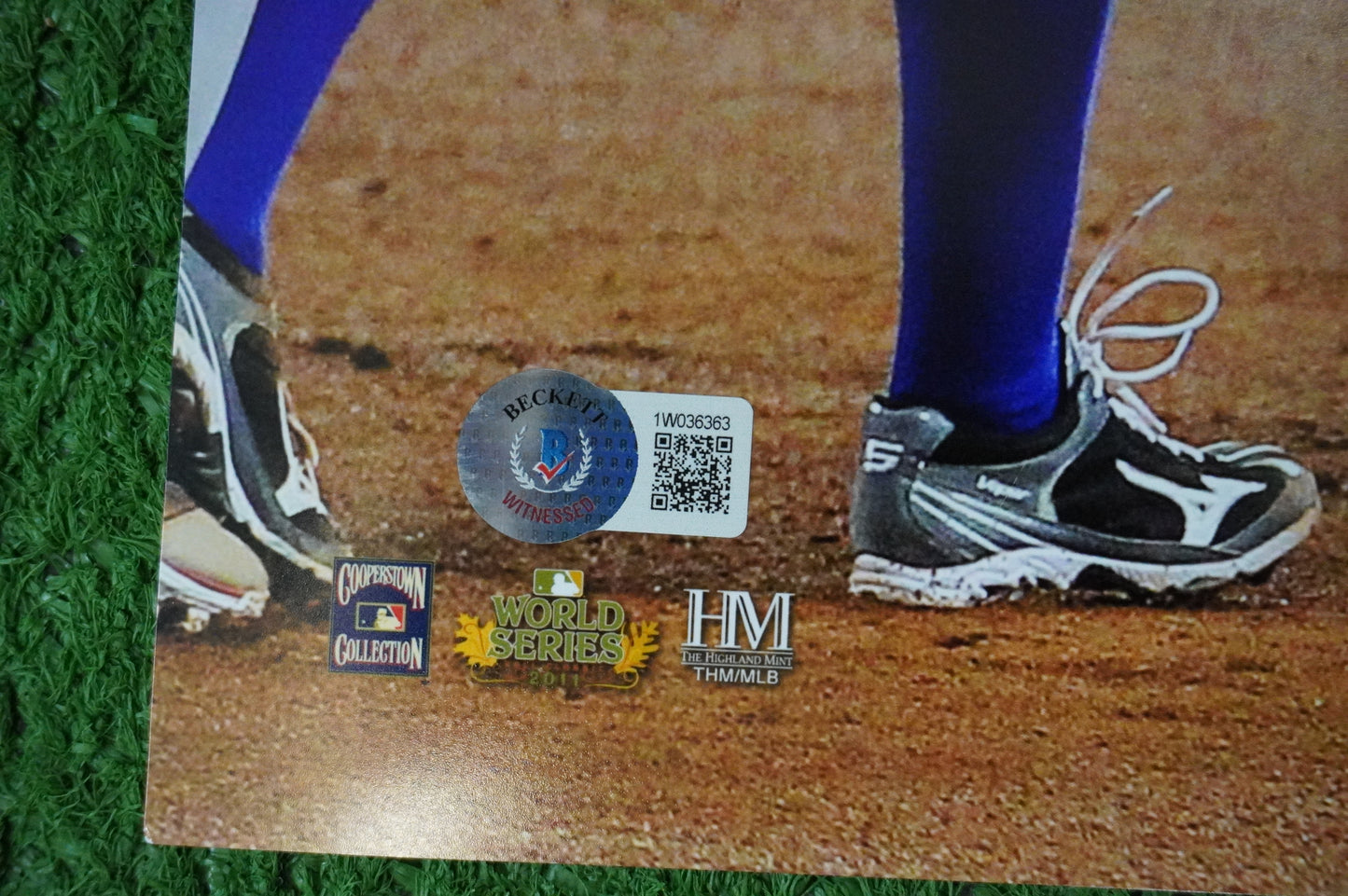 JOSH HAMILTON & MICHAEL YOUNG & IAN KINSLER TEXAS RANGERS SIGNED 16x20 BAS