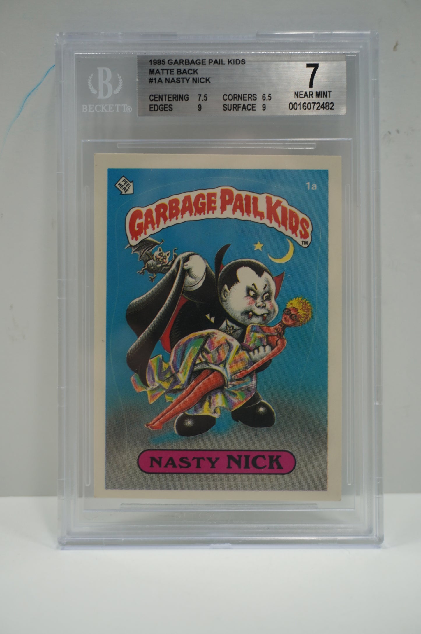 1985 Garbage Pail kids Nasty Nick BGS 7