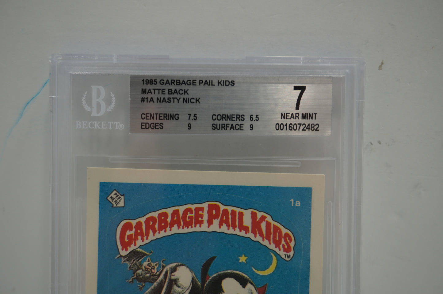 1985 Garbage Pail kids Nasty Nick BGS 7