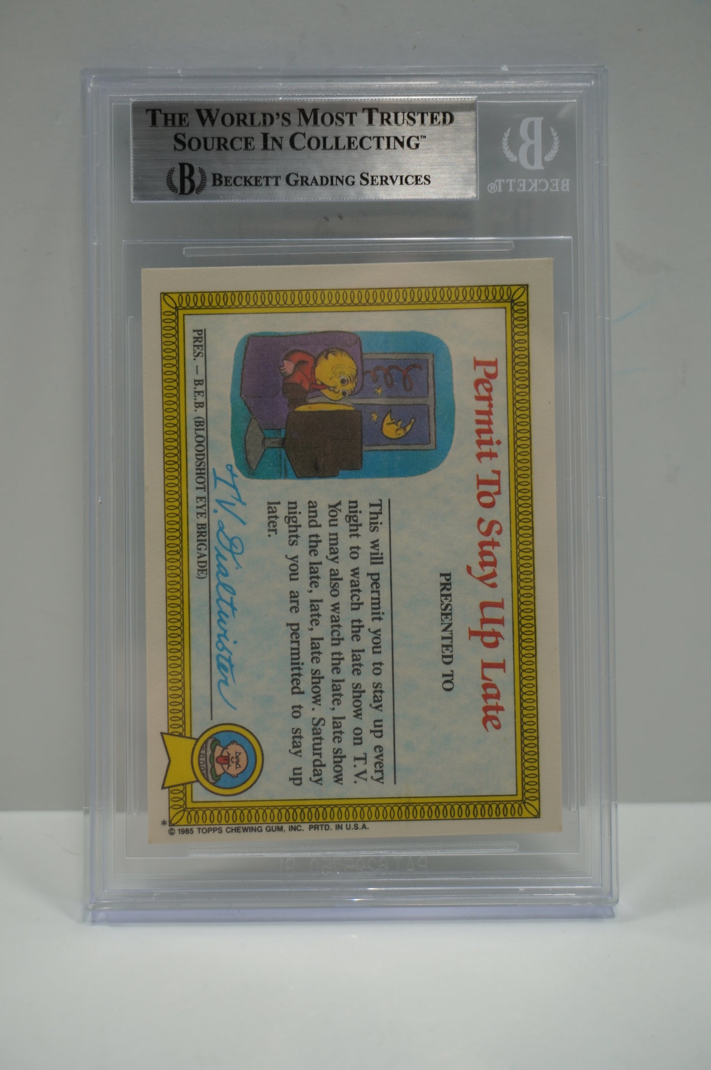 1985 Garbage Pail kids Nasty Nick BGS 7