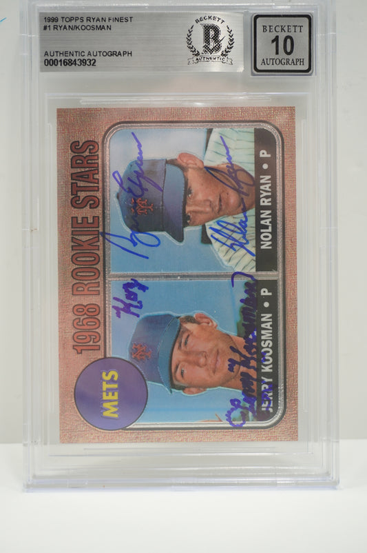 1999 Topps Finest Ryan 1 Beckett 10 Auto