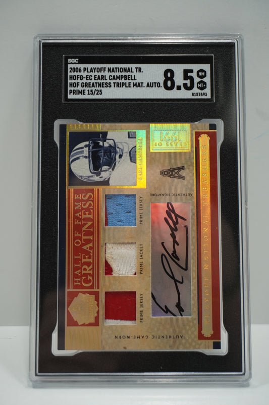 2006 National Treasure Earl Campbell Auto /25 SGC 8.5