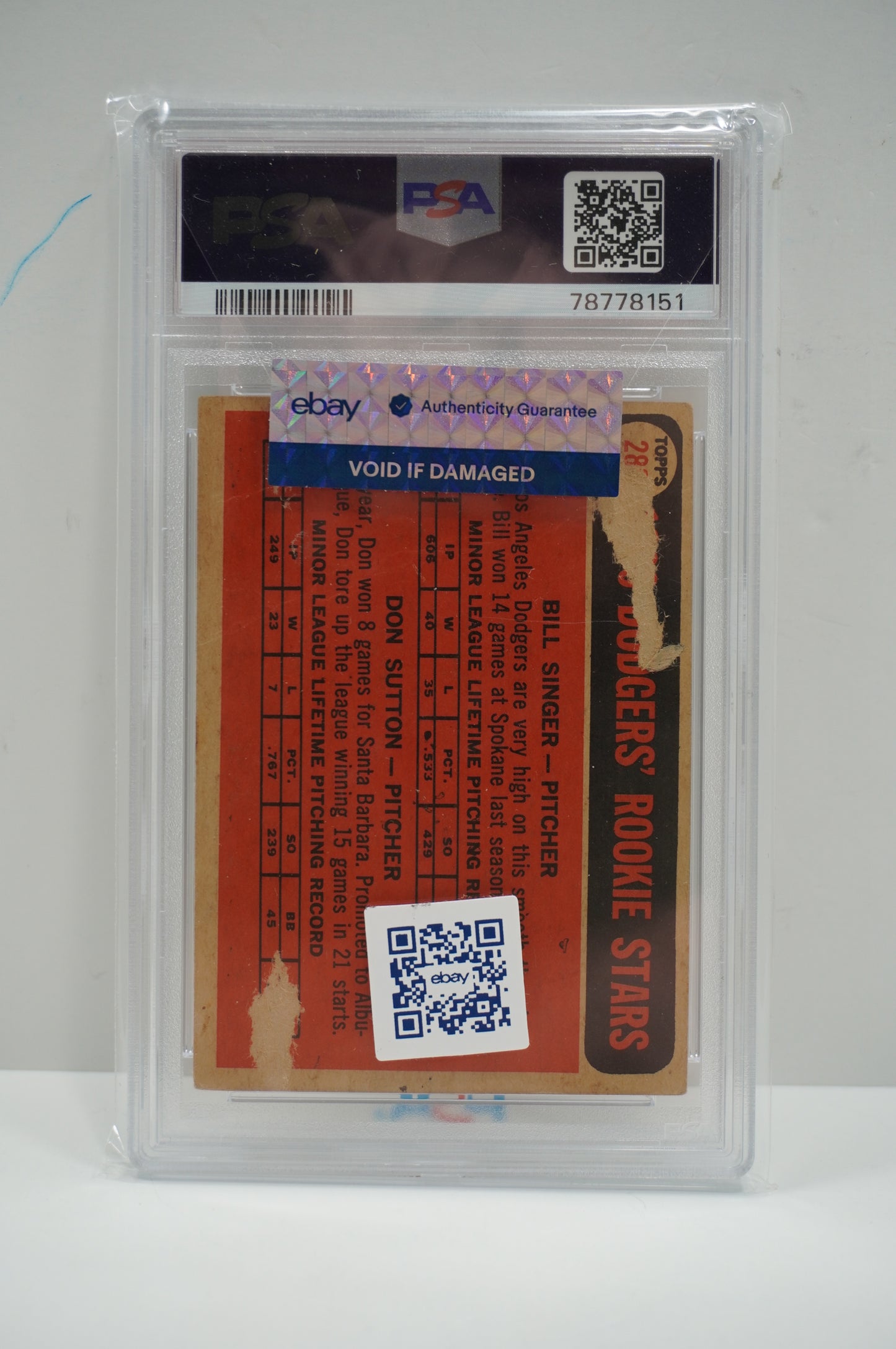 1966 Venezuela Dodgers Rookies PSA 1