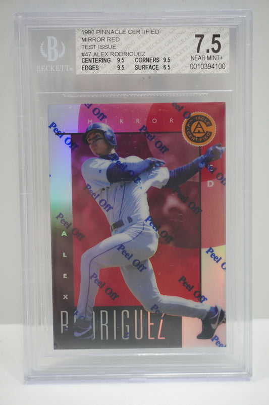 1988 Pinnacle Mirror Red Alex Rodriguez BGS 7.5