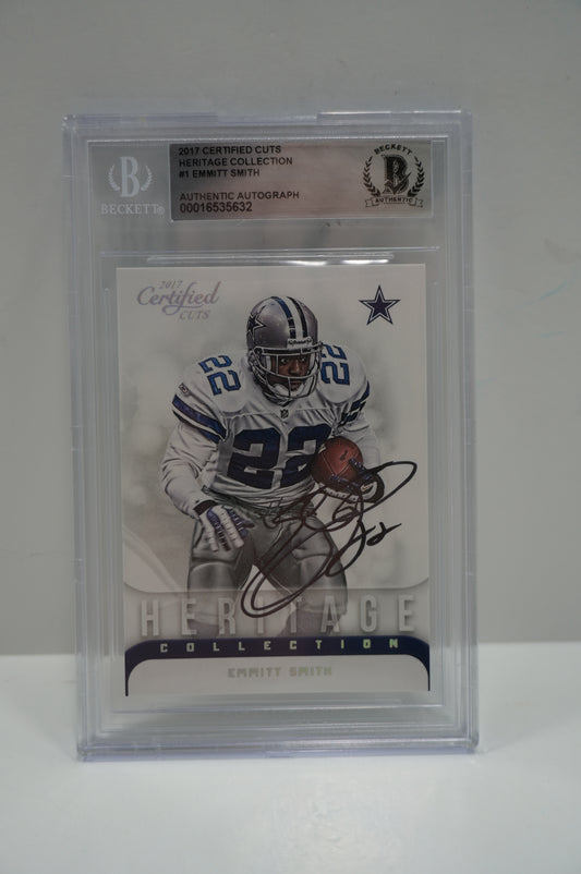 2017 Certified Cuts Heritage Collection Emmitt Smith 1 BGS Authentic (Silver)